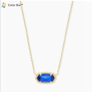 Kendra Scott Elisa Gold Pendant Necklace in Cobalt Blue